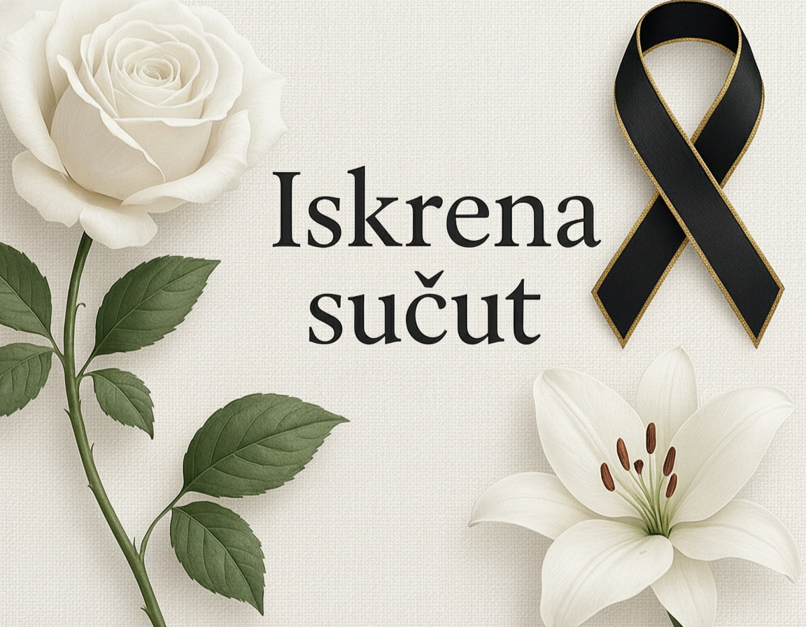 Telegram sućuti LX – ljiljan i ruža crna traka