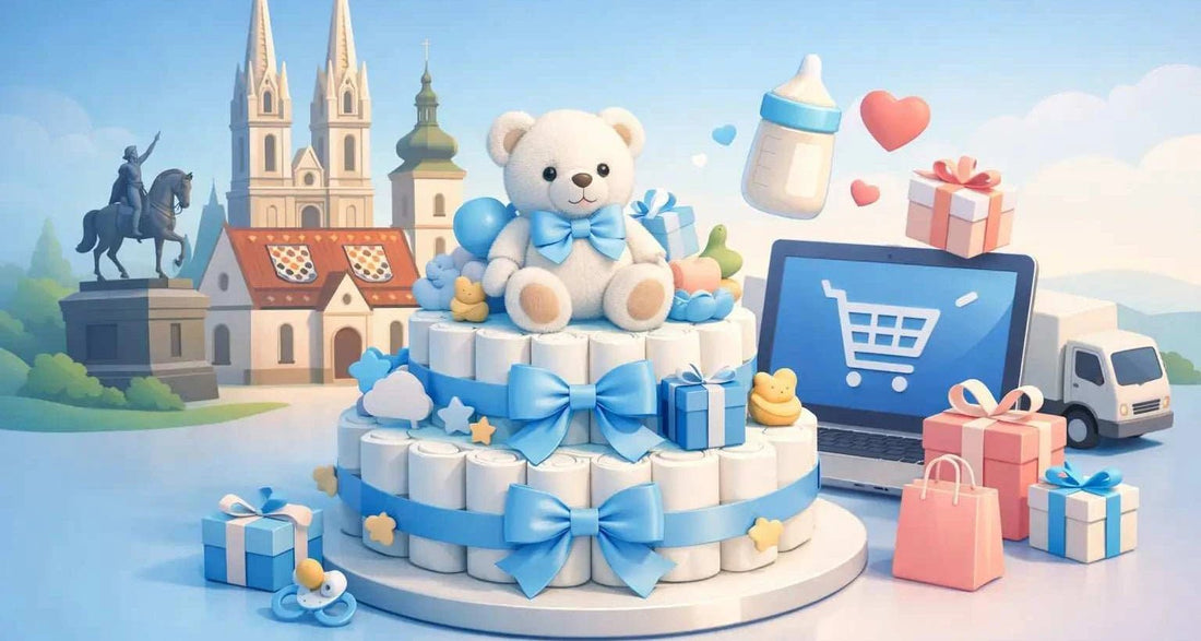 Torta od pelena Zagreb - poklon za rođenje online