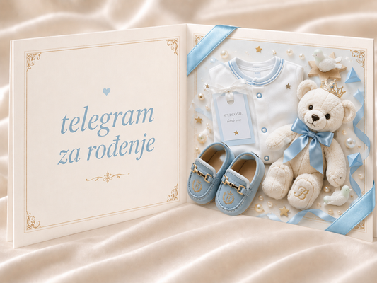 100 LX Plave Papučice Telegram – čestitka za rođenje dječaka telegrami-brzojavi.eu