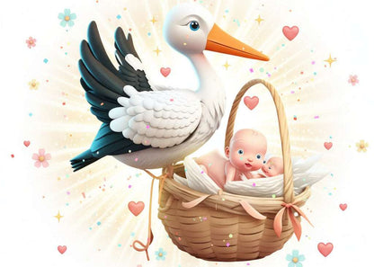 3D RODA TELEGRAM I BEBA U KOŠARI