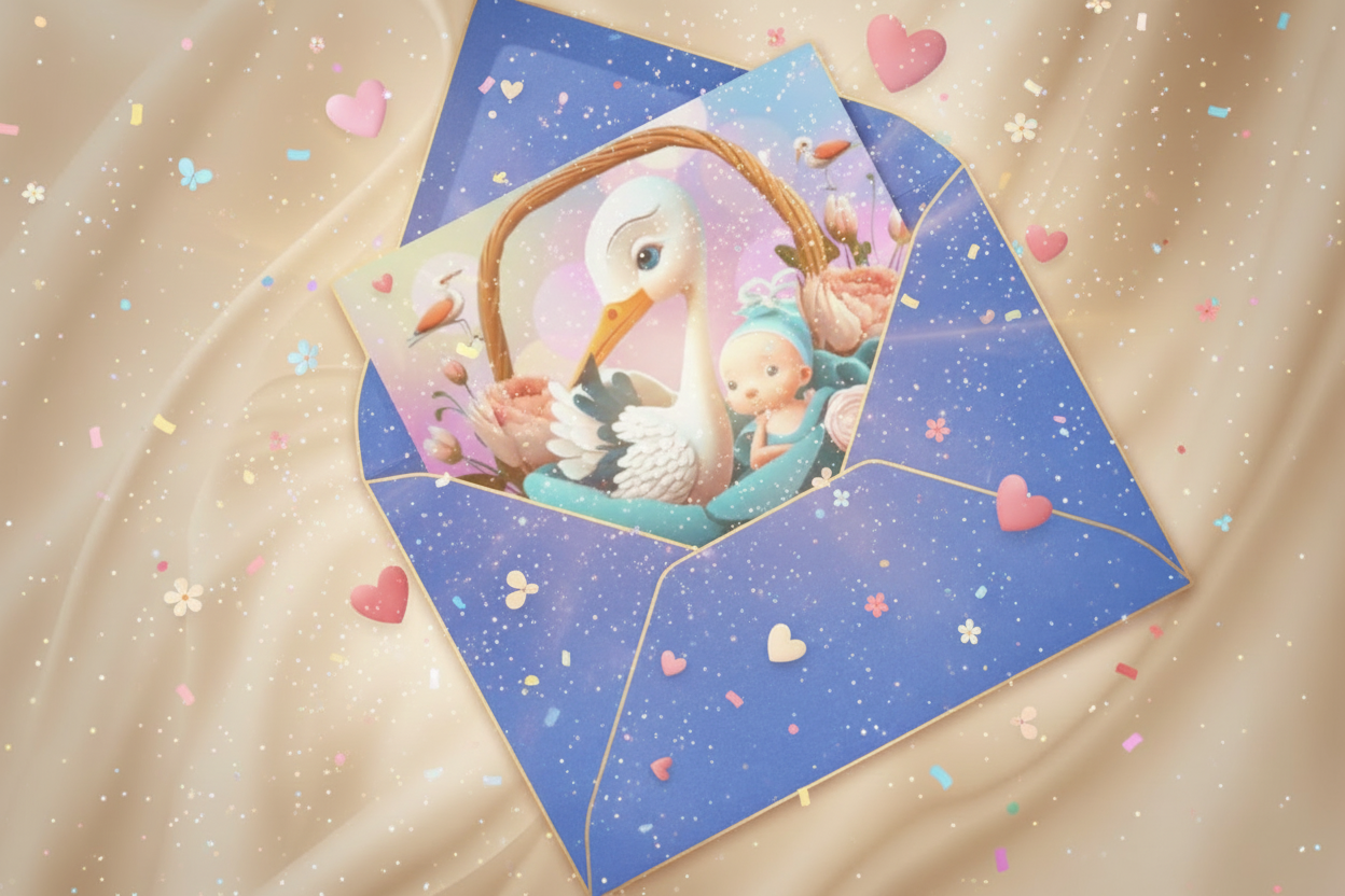 3D RODA I BEBA U CVJETNOJ KOŠARI