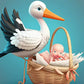 3D RODA TELEGRAM I BEBA U KOŠARI
