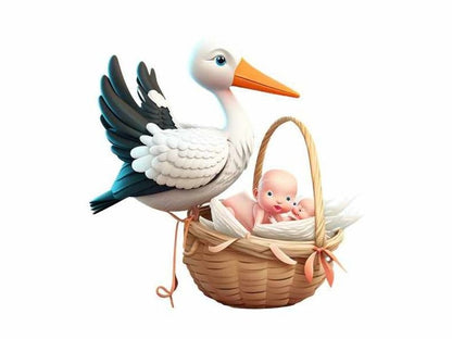 3D RODA TELEGRAM I BEBA U KOŠARI
