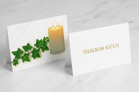 Telegram Sućuti 3 de Luxe bršljan I SVIJEĆA