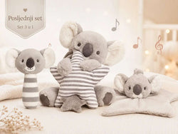Koala Poklon Set 3 u 1 – Glazbena Koala, Zvečka i Dekica - zadnji set u prodaji! sniženo
