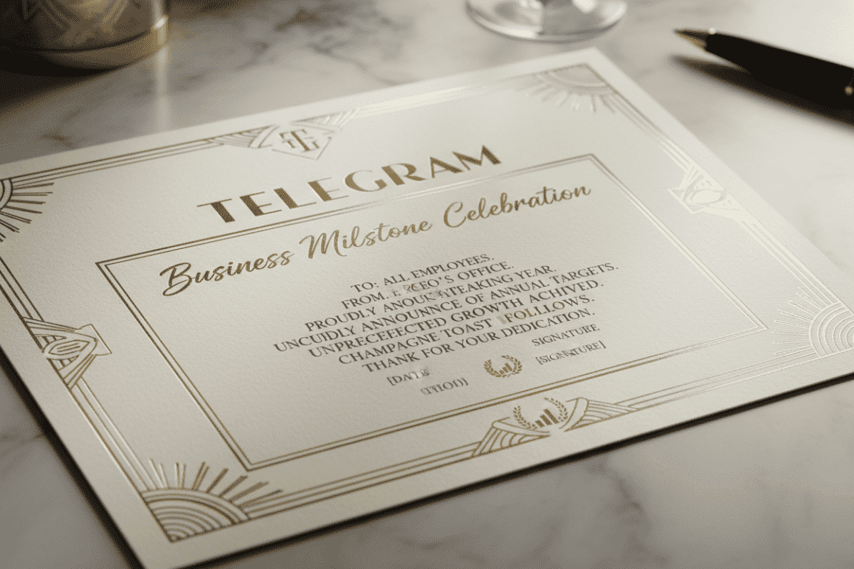 Luksuzni Poslovni Telegram - Champagne Gold Elite