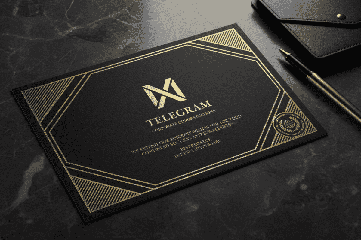 Luksuzni Poslovni Telegram - Zlatni Elegance