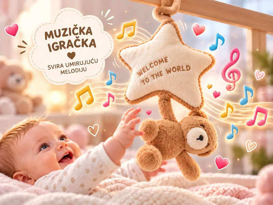 Muzička zvijezda s plišanim medvjedićem – glazbena igračka za bebe