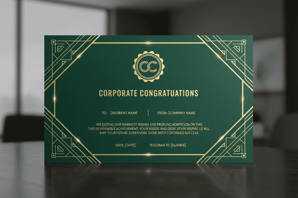 Premium Poslovni Telegram - Emerald Gold Prestige