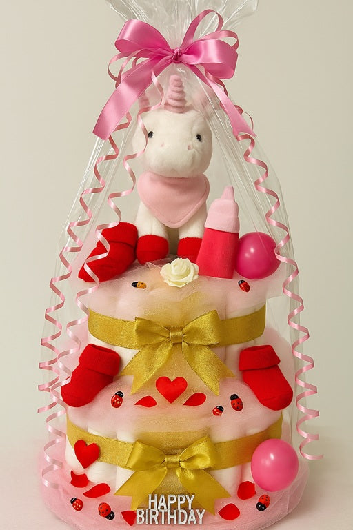 Torta od pelena – Jednorog (roza)