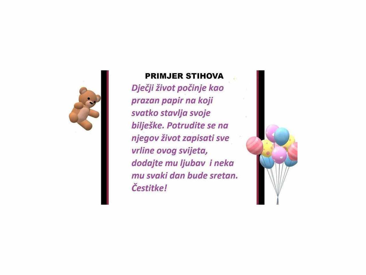Telegram Rođenja Bebe 17 Čestitka