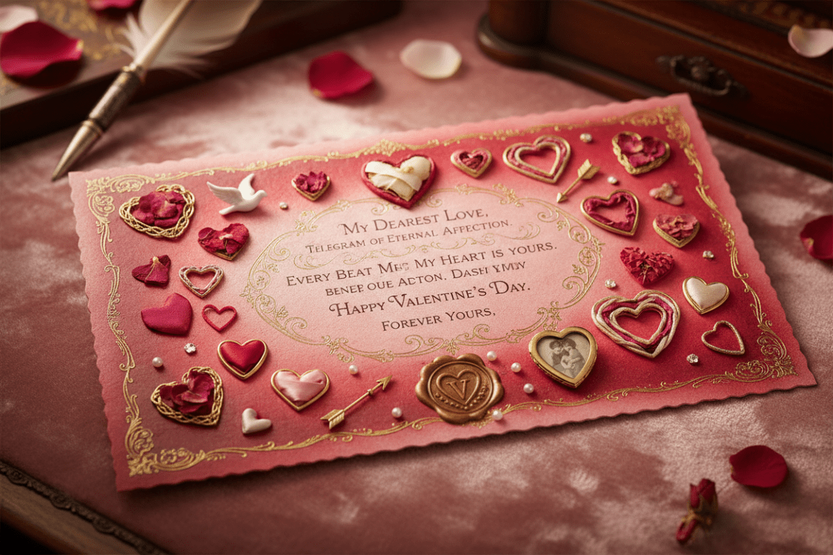Telegram za zaljubljene - romantična čestitka za Valentinovo sa srcima