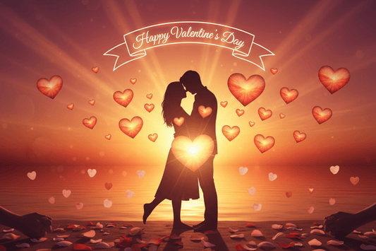 Telegram za zaljubljene - romantična silueta para za Valentinovo