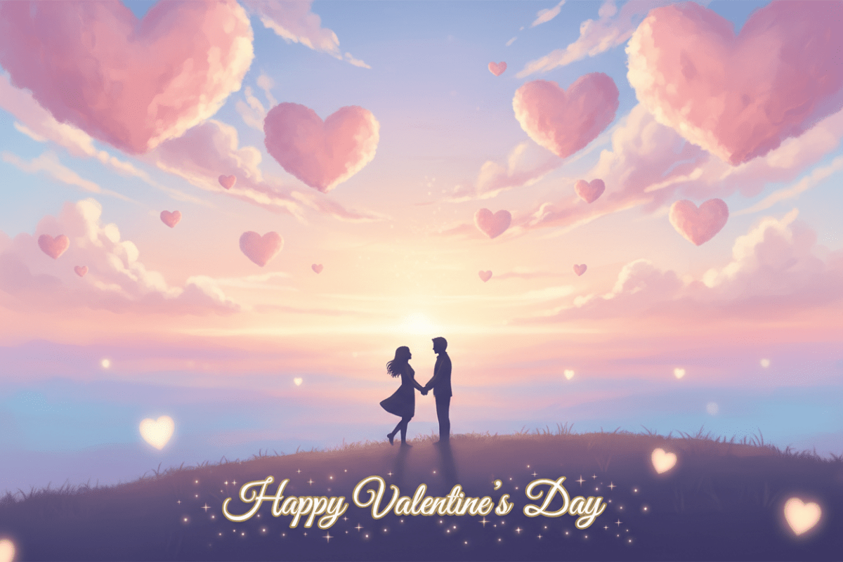 Telegram za zaljubljene - oblaci u obliku srca za Valentinovo