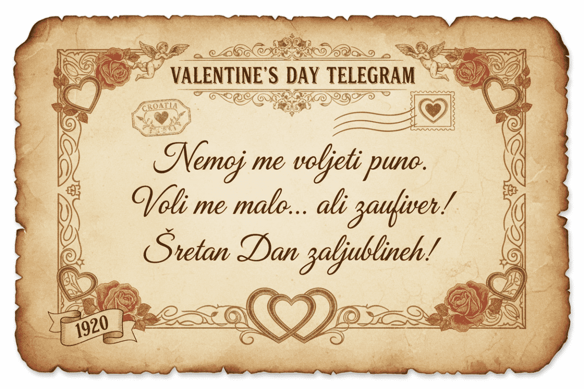 Telegram za Zaljubljene 50 - Najljepša čestitka za Valentinovo