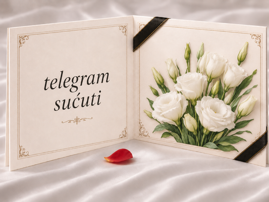 Telegram Sućut LX 151 Brzojav BIJELI TULIPANI