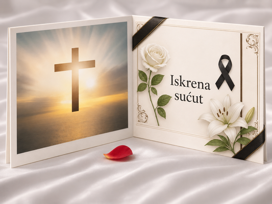 Telegram sućuti LX – Ljiljan i ruža, crna traka