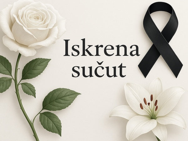 Telegram sućuti LX – ljiljan i ruža crna traka