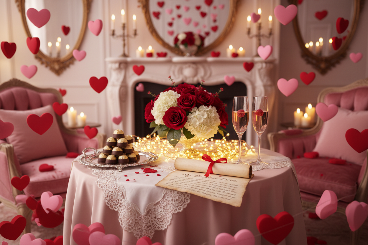 Telegram za zaljubljene - ružičasta i crvena srca za Valentinovo