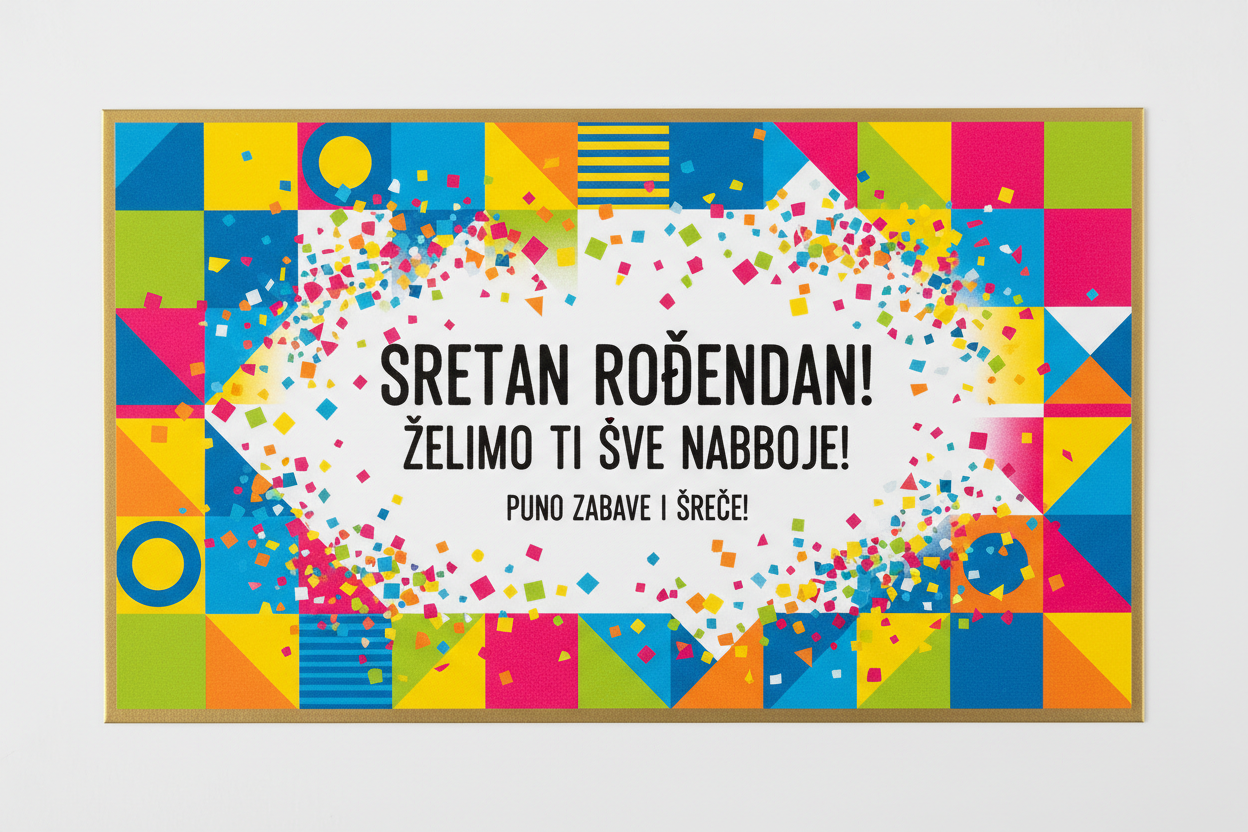 Rođendanski Telegram - Geometrijski Konfeti Party