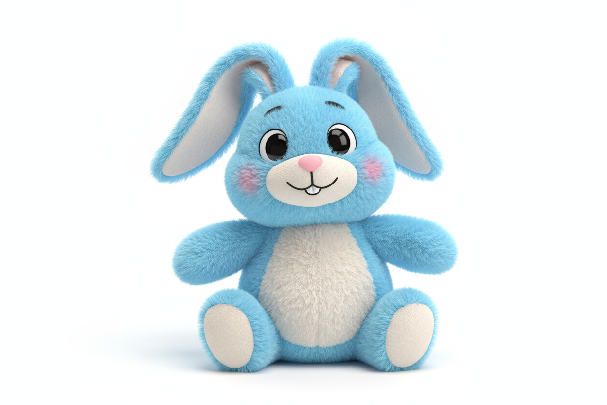 Veliki plavi plišani zeko - veseli i živahni plišanac za djecu