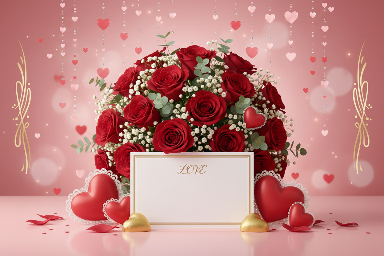 Telegram za zaljubljene - buket crvenih ruža za Valentinovo