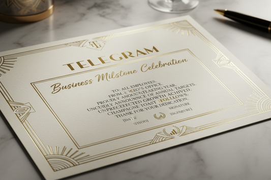 Luksuzni Poslovni Telegram - Champagne Gold Elite