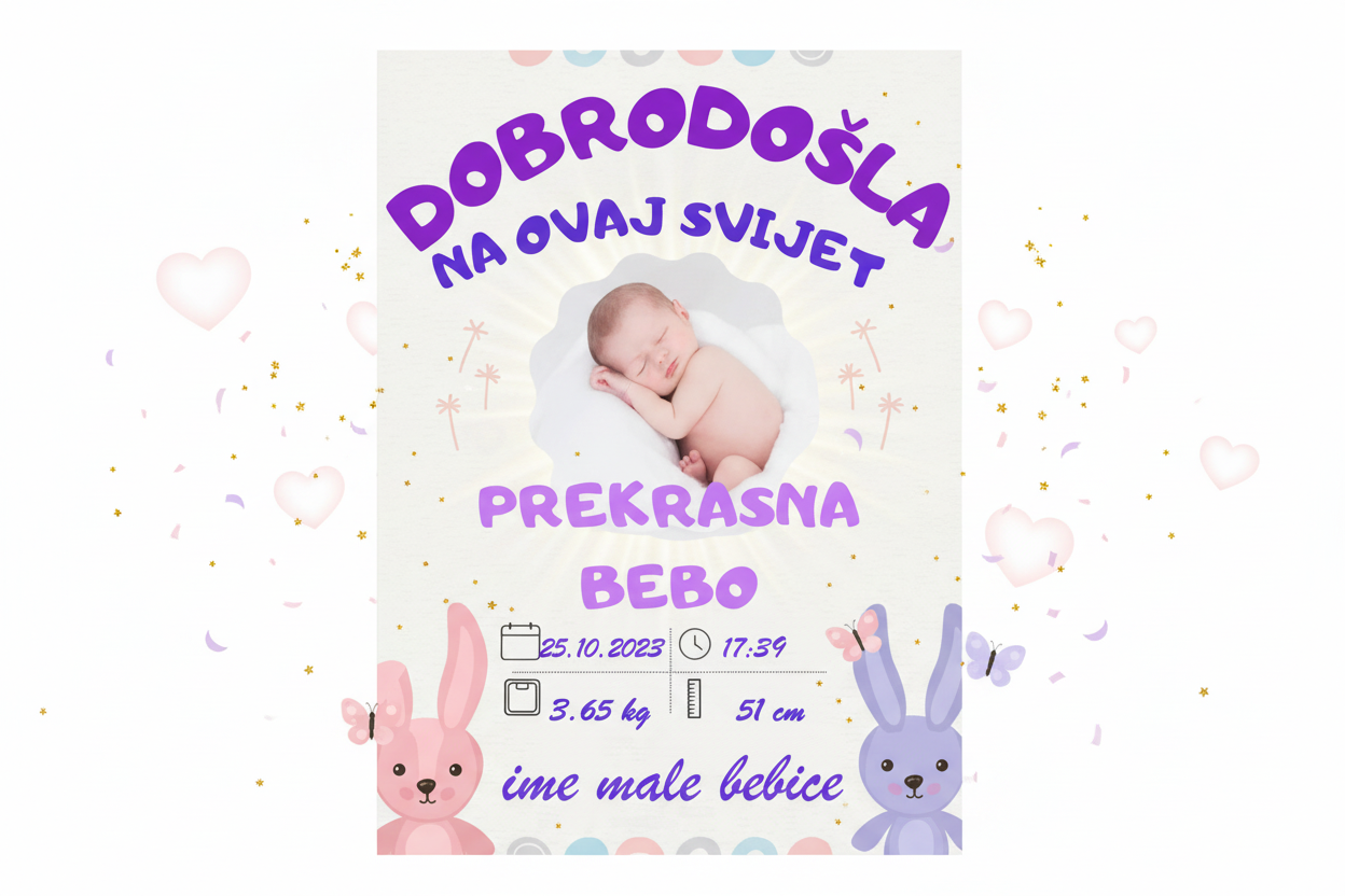 ROĐENJE BEBE: DATUM SAT VISINA TEŽINA