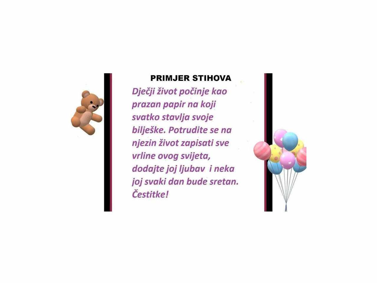 Telegram Rođenja Bebe 18 Čestitka