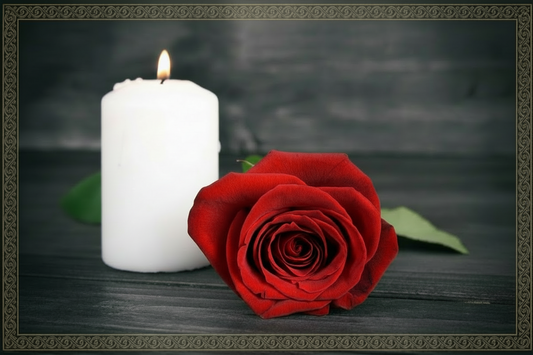 Telegram sućuti 6 - poboljšana svijeća i ruža